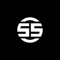 monograma del logotipo de ss aislado en la plantilla de diseño de elemento de círculo vector