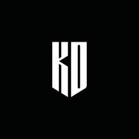 KD logo monogram with emblem style isolated on black background vector