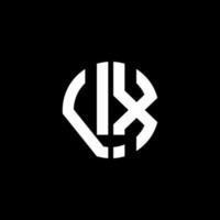VX monogram logo circle ribbon style design template vector