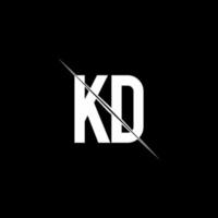 KD logo monogram with slash style design template vector