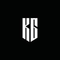 KG logo monogram with emblem style isolated on black background vector