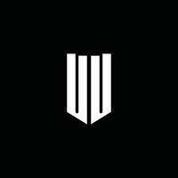 UU logo monogram with emblem style isolated on black background vector