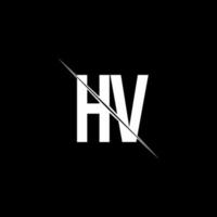 monograma del logotipo de hv con plantilla de diseño de estilo de barra vector