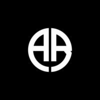 AB monogram logo circle ribbon style design template vector