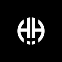 HH monogram logo circle ribbon style design template vector