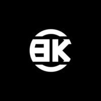 monograma del logotipo de bk aislado en la plantilla de diseño del elemento del círculo vector