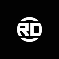 monograma del logotipo de rd aislado en la plantilla de diseño del elemento del círculo vector