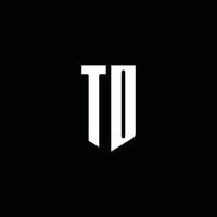 TD logo monogram with emblem style isolated on black background vector