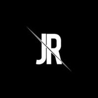 JR logo monogram with slash style design template vector