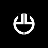 YY monogram logo circle ribbon style design template vector