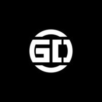 GO logo monogram isolated on circle element design template vector