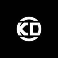 monograma del logotipo de kd aislado en la plantilla de diseño del elemento del círculo vector