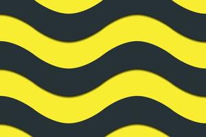 Abstract vector background with black and yellow waves with shades in material style
