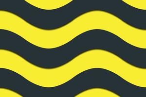 Abstract vector background with black and yellow waves with shades in material style