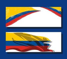 Colombia flags banners vector