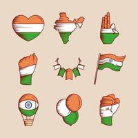 conjunto de banderas de la india vector