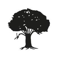 silhouette oak tree vector