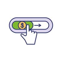 click hand on pay button vector