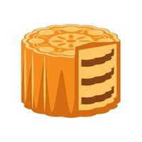 delicious mooncake dessert vector