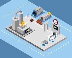 industrial production and distribution vector