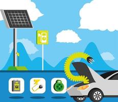 electric car green energy vector