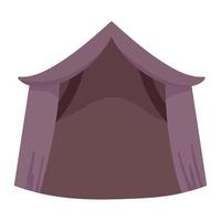 Campamento de carpa rústico icono de dibujos animados diseño aislado vector