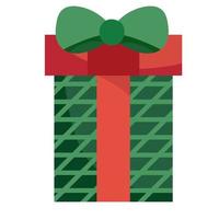 merry christmas green gift box surprise decoration celebration icon design vector