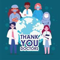 thank you all medical staff vector