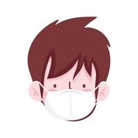 man cartoon with mask and brown hair vector design