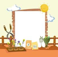 gardening tools and banner vector