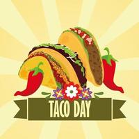 dia del taco mexicano vector