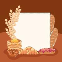 breads baked and board vector