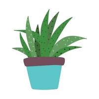 planta en maceta botánica dibujos animados estilo plano aislado vector