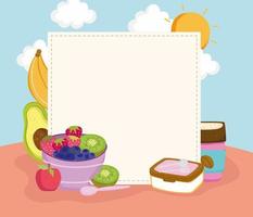 healthy food with a banner vector