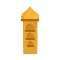 edificio de la mezquita, torre, caricatura, icono, aislado, diseño vector