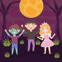 kids wearing costumes vector