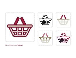 Black Friday Icon Basket vector