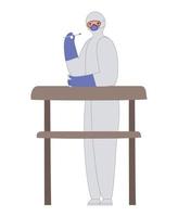 doctor with cotton swab vector