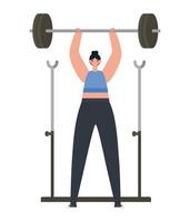 woman with barbell vector