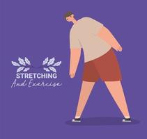 man stretching banner vector