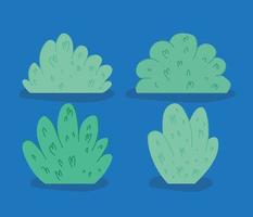 green bushes group vector