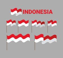 indonesia flags items vector