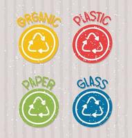 four recycling symbols vector