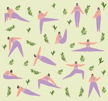 fitness women pattern vector