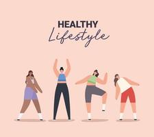 healthy lifestyle women vector