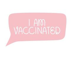 Estoy vacunando letras vector