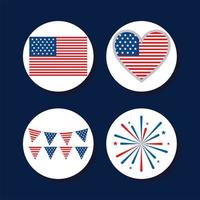 four usa emblems vector