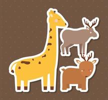 three animals illustration vector