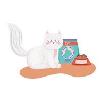 smiling white cat vector