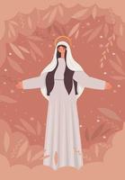 ilustración de la virgen maría vector